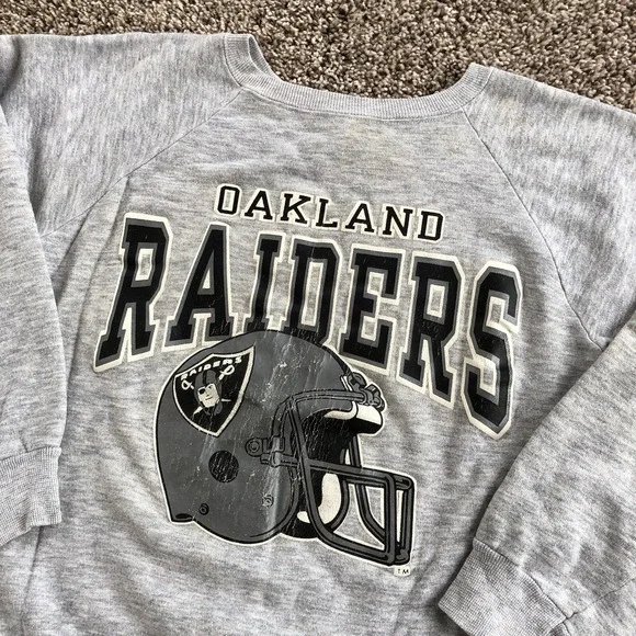 Vintage Champion Oakland Raiders Sweatshirt Mens M Gray Crewneck Pullover USA